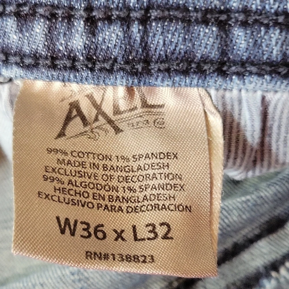 Tk AXEL Deep Blue Slim Boot Cut Jeans with Faded Details 36 X 32